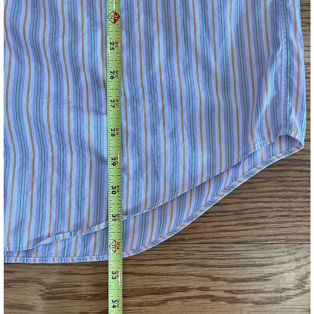 Polo Ralph Lauren Men's Shirt Long Sleeve Pink Green Orange Striped Size‎ L